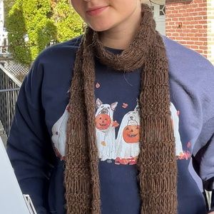 🐻 brown hand knit scarf made with 100% Icelandic wool🐻